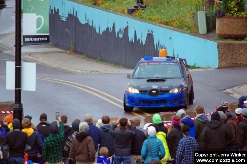 Zach Whitebread / Cameron Carr Subaru WRX STi on SS15, Lakeshore Drive.