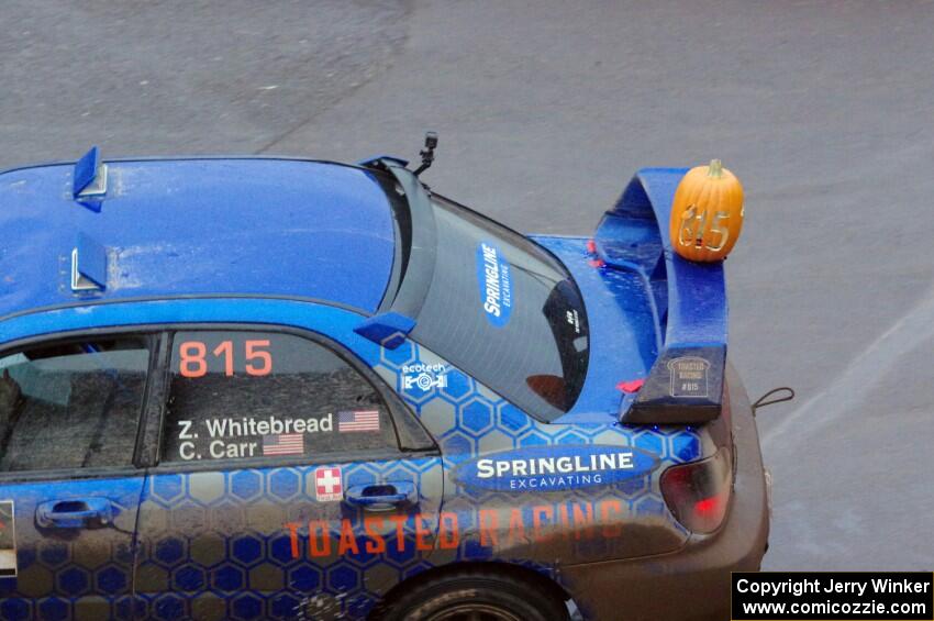 Zach Whitebread / Cameron Carr Subaru WRX STi on SS15, Lakeshore Drive.