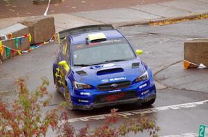 Oliver Solberg / Aaron Johnston Subaru WRX STi on SS15, Lakeshore Drive.
