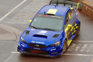 Oliver Solberg / Aaron Johnston Subaru WRX STi on SS15, Lakeshore Drive.