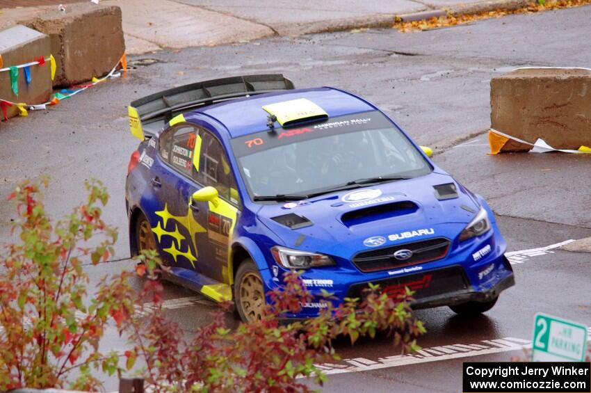 Oliver Solberg / Aaron Johnston Subaru WRX STi on SS15, Lakeshore Drive.