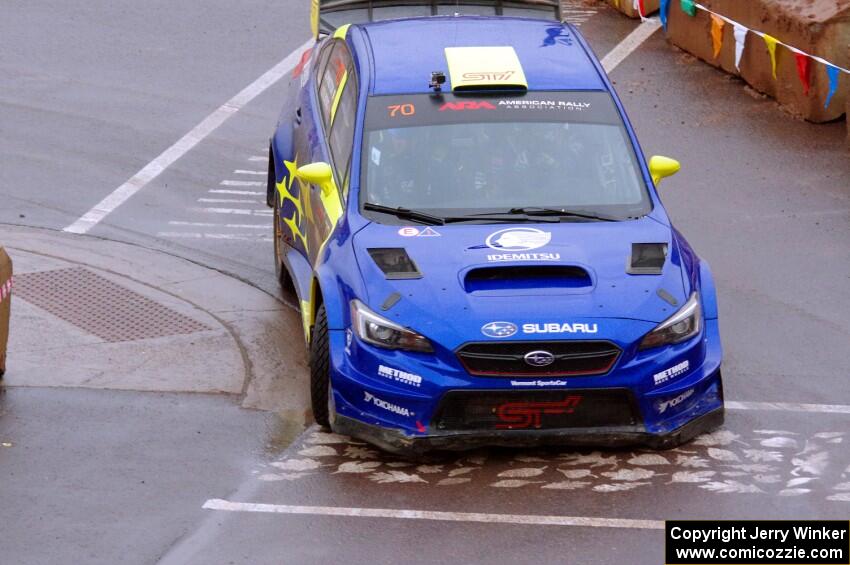 Oliver Solberg / Aaron Johnston Subaru WRX STi on SS15, Lakeshore Drive.