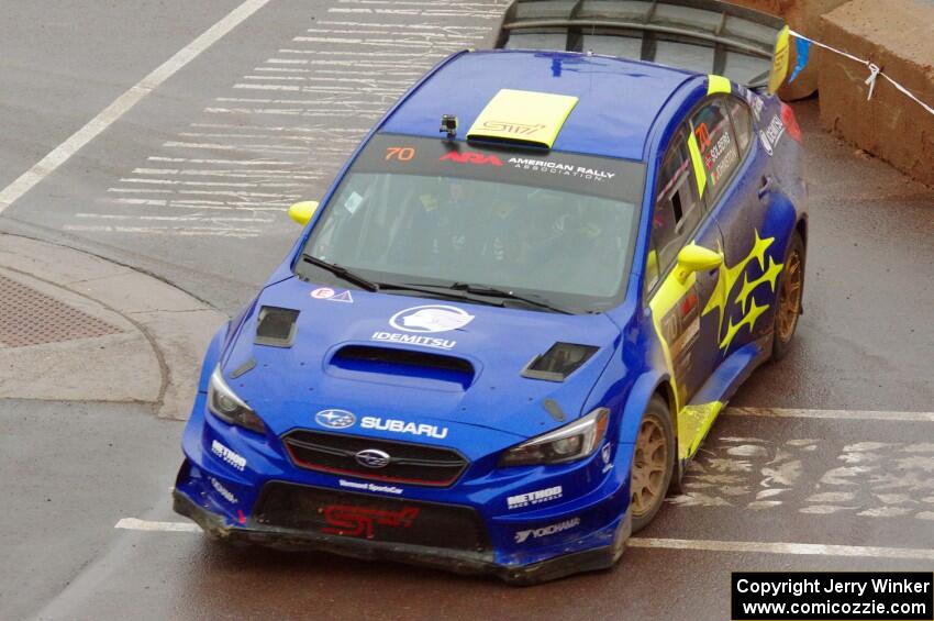 Oliver Solberg / Aaron Johnston Subaru WRX STi on SS15, Lakeshore Drive.