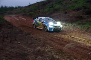 Rob Sanders / Dan Downey Subaru WRX STi on SS8, J5 South II.
