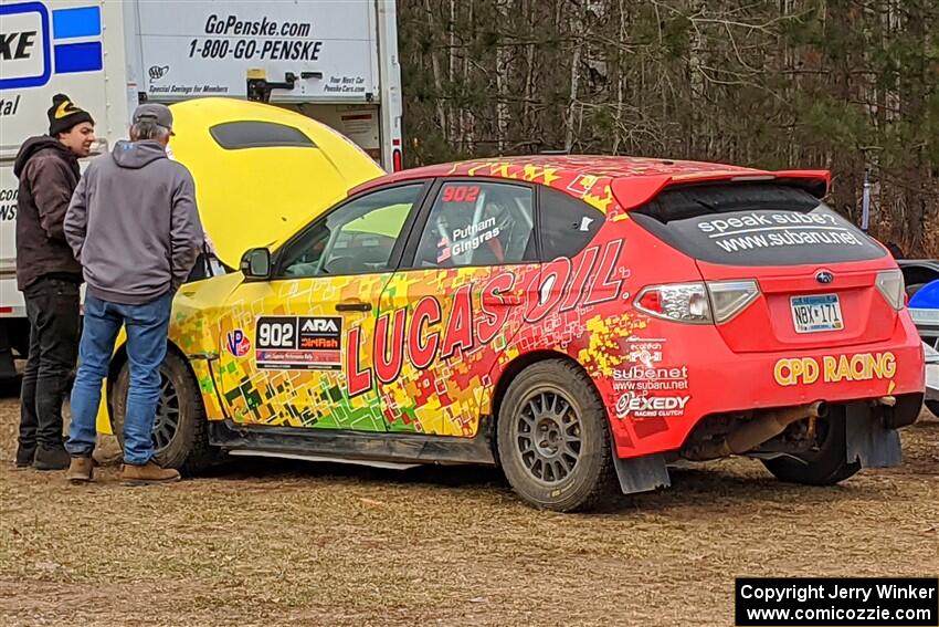 Scott Putnam / Alex Wong Subaru WRX STi before the start of the event.