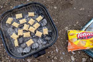 Round two of lunch - pizza rolls.