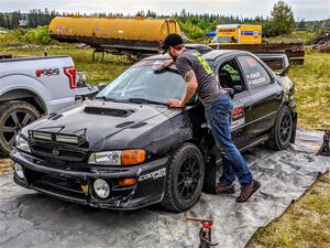 Jacob Kohler / Zach Houliston Subaru Impreza before the start.