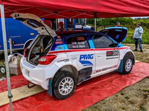 Brad Morris / Michael Hordijk Mitsubishi Mirage before the start of the event.