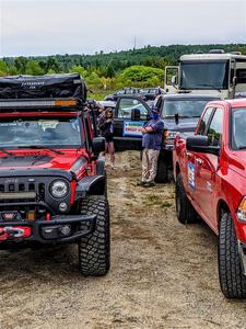 Sweep vehicles are ready before the start of the event.