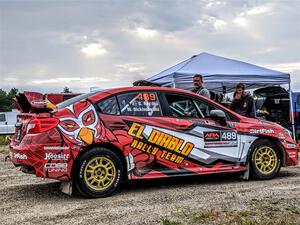 Matt Dickinson / Glen Ray Subaru WRX STi heads through tech before the start of the event.