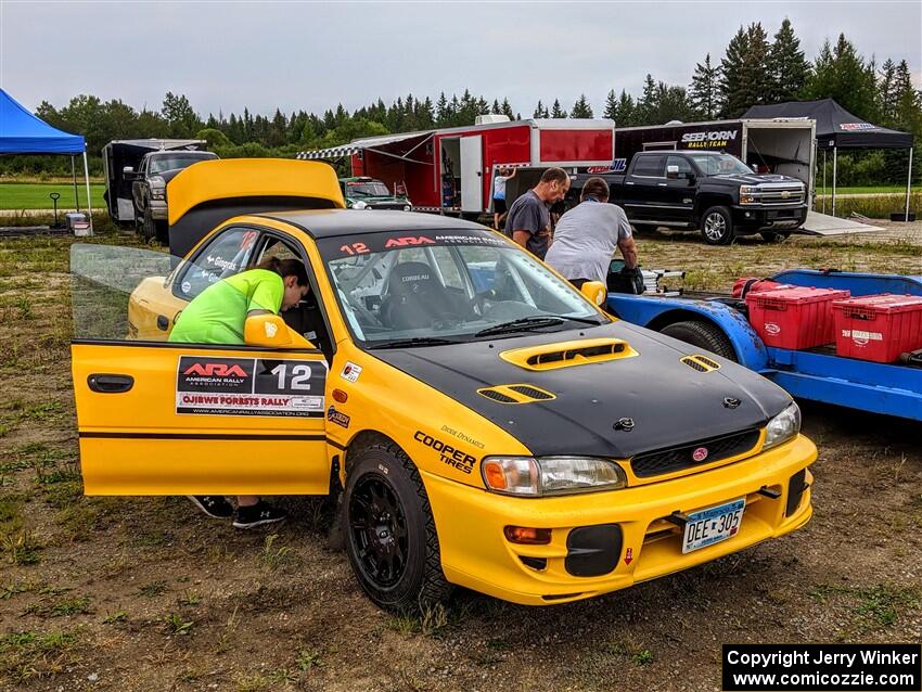 Steve Gingras / Katie Gingras Subaru Impreza before the start.