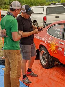 Mike Hurst / Jeremy Wimpey Ford Capri before the start of the event.