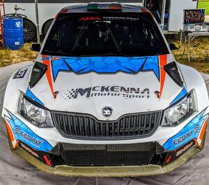 Barry McKenna / Leon Jordan Skoda Fabia before the start of the event.