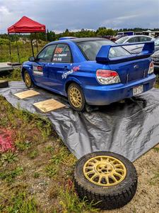 Josh Armantrout / Dan Kelly Subaru WRX STi before the start of the event.