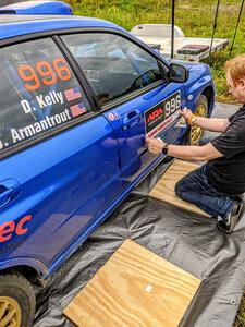 Josh Armantrout / Dan Kelly Subaru WRX STi before the start of the event.