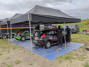 Paul Dickinson / Alison LaRoza Ford Fiesta and Andre D'Orazio / Preston Osborn Ford Fiesta R1 before the start of the event.