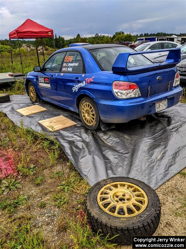 Josh Armantrout / Dan Kelly Subaru WRX STi before the start of the event.