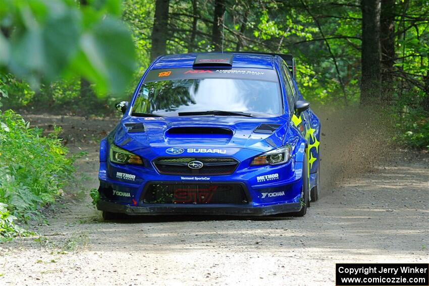 Travis Pastrana / Rhianon Gelsomino Subaru WRX STi on SS1, Steamboat I.