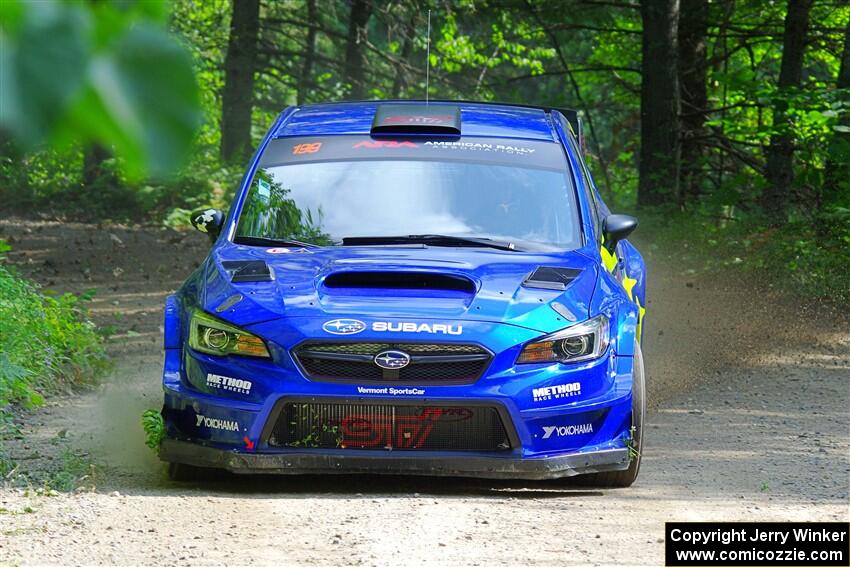 Travis Pastrana / Rhianon Gelsomino Subaru WRX STi on SS1, Steamboat I.