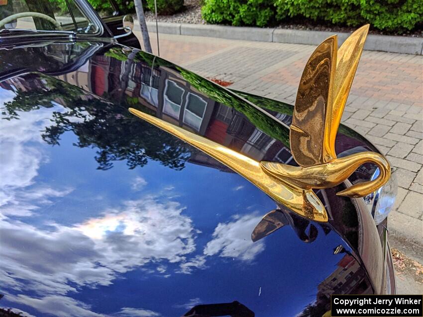Hood ornament on a Packard Deluxe Eight Touring Sedan.