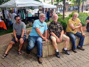 Jon Cich, Tim Winker, Ken Cich and Jon Anderson at the car show.