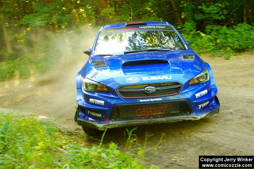 Travis Pastrana / Rhianon Gelsomino Subaru WRX STi on SS14, Height O' Land III.