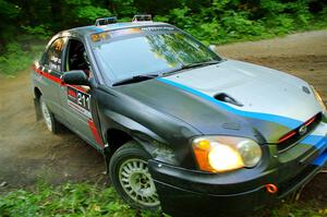 Andrew Dustman / Jake Ringger Subaru WRX on SS14, Height O' Land III.