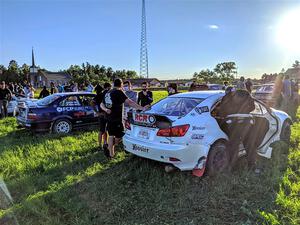 Ryan George / Heather Stieber-George BMW M3 and Nathan Odle / Alex Gelsomino Lexus IS250 after the event.