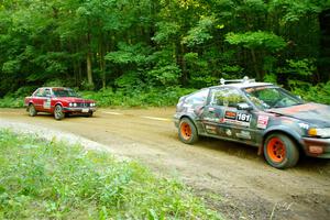 Bret Hunter / Kubo Kordisch Honda CRX and Gabe Jacobsohn / Zach Pfeil BMW 325e on SS14, Height O' Land III.