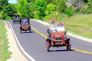 Roger Garnett's 1908 Maxwell, Mark Desch's 1905 Stevens-Duryea R and Eric Hylen's 1907 Maxwell