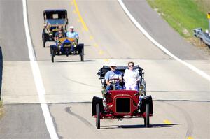 Jeff Berdass' 1908 Cadillac, Vince Smith's 1912 Maxwell and Dave Mickelson's 1911 Maxwell