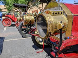 Headlights of Rob Heyen's 1907 Ford Model K.