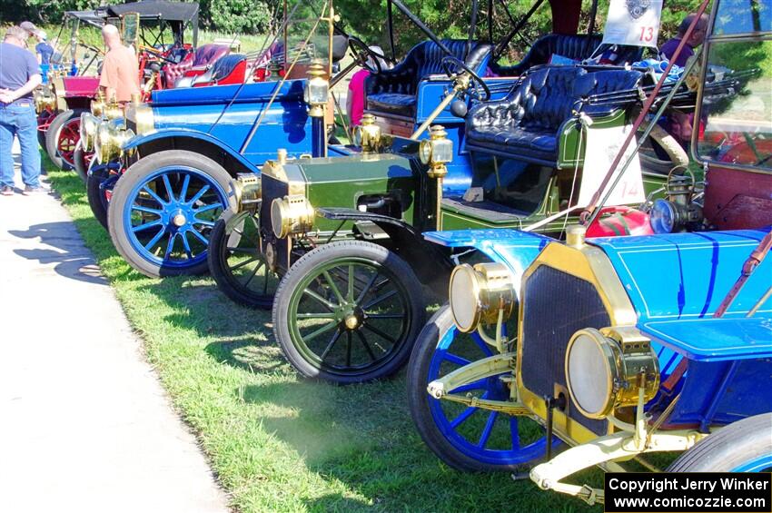 L to R) Jeff Kelly's 1907 Ford, Bruce van Sloun's 1907 Ford and Steve Meixner's 1910 Buick