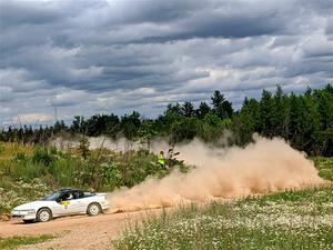 The '0' car, a Mitshibishi Eclipse GSX, on SS1, J5 North.