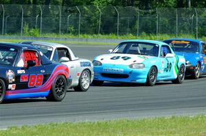 Samantha Silver's, Chris Craft's, Jamey Randall's and Gordon Kuhnley's Spec Miata Mazda Miatas