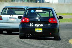 Tom Daly's T4 VW Rabbit chases Glen Wilson's ITS VW GTI