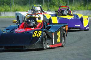 Dave Glodowski's, Andrew Cox's and Maksim Belov's Spec Racer Ford 3s