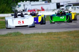 Frank Gigler's, Bob Barton's, Greg Eick's and Ron Boltik's Spec Racer Ford 3s
