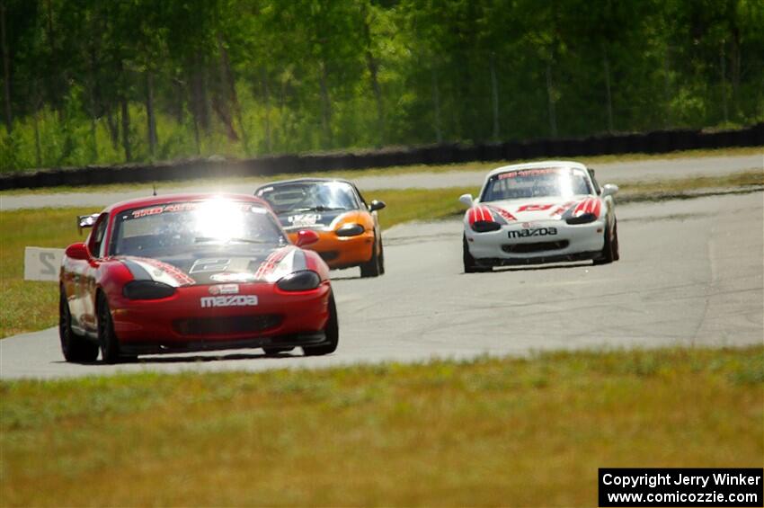 John Elder's STL Mazda Miata, Cam Ebben's Spec Miata Mazda Miata and Justin Elder's STL Mazda Miata