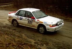 Todd Jarvey / Rich Faber come through the crossroads at speed in their Mitsubishi Galant VR4.