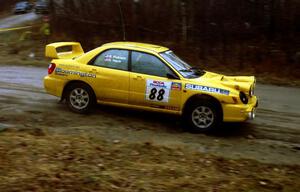 Doug Havir / Scott Putnam at speed through the crossroads in their Subaru WRX STi.