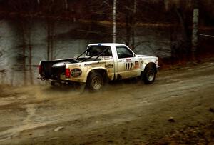 Ken Stewart / Doc Shrader at speed on East Steamboat Rd. in their Chevy S-10.