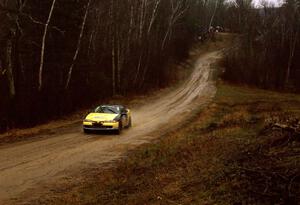 Thanasi Samaras / Eric Olson at speed just past the crossroads in their Eagle Talon.