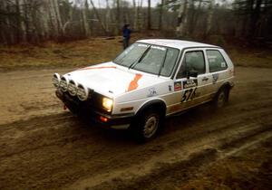 Doug Davenport / Rob Bohn at speed on East Steamboat Rd. in their VW Golf.