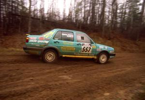 Damien Crane / Larry Warrington drift through a sweeper on East Steamboat Rd. in their VW Jetta.