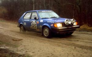 Dave Sterling / Stacy Sehr at speed on East Steamboat Rd. in their Dodge Omni GLH.