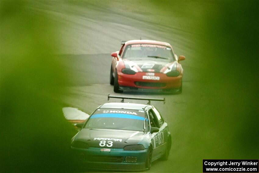 Mark Utecht's STL Honda Civic and John Elder's STL Mazda Miata