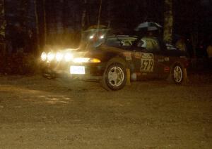 The Brian Rehbein / Crystal Johnston Plymouth Laser heads uphill at the crossroads spectator hairpin.