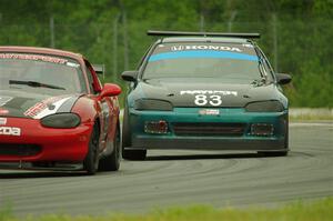John Elder's STL Mazda Miata and Mark Utecht's STL Honda Civic
