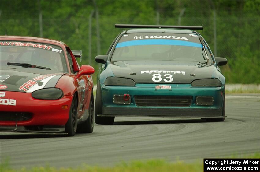 John Elder's STL Mazda Miata and Mark Utecht's STL Honda Civic